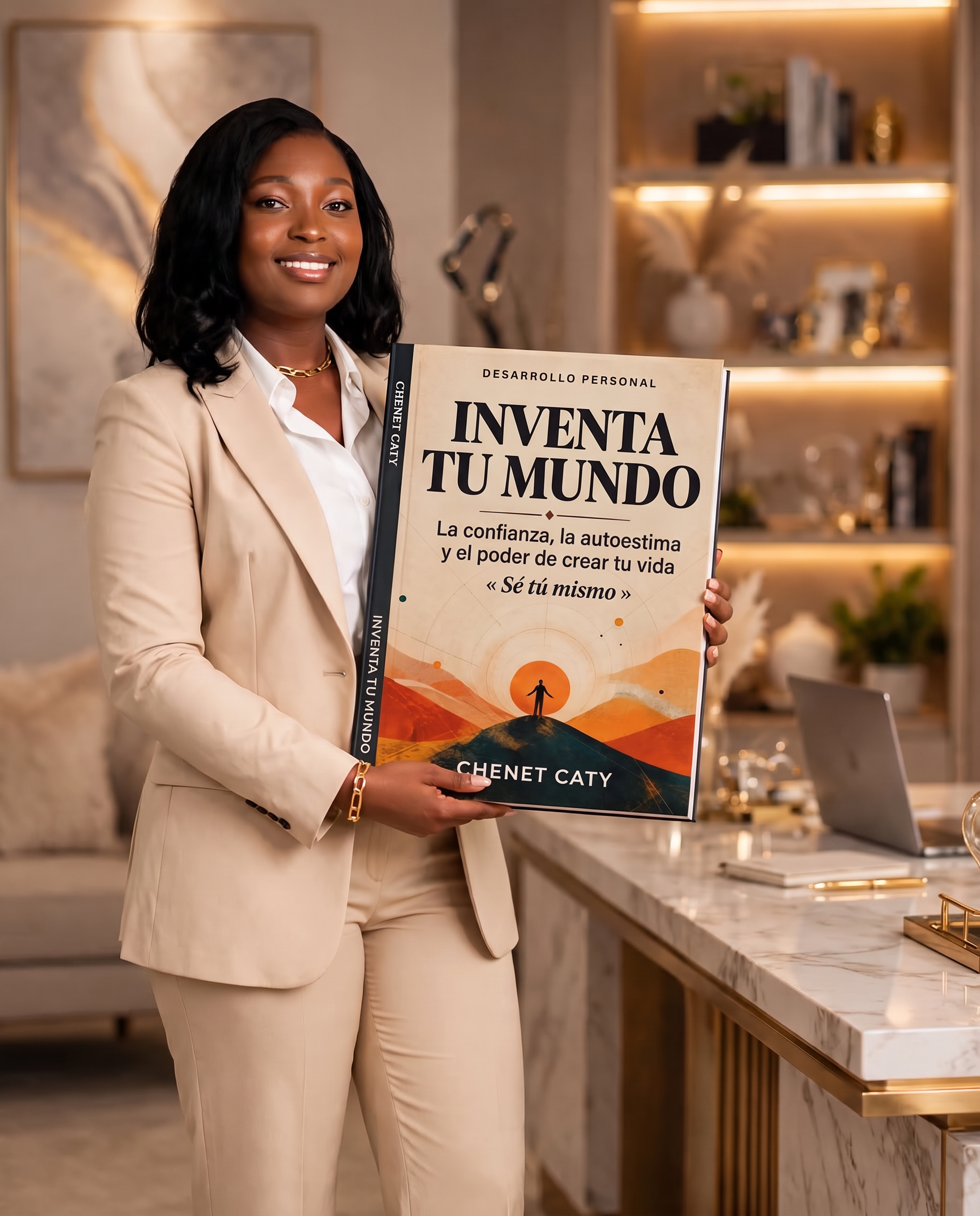 Lectora presentando el libro Inventa tu mundo